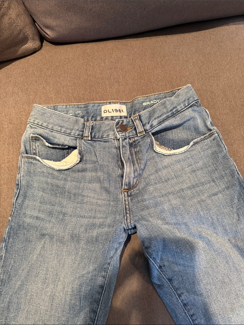 DL1961 Brady Boys Medium Blue High-Rise Jeans